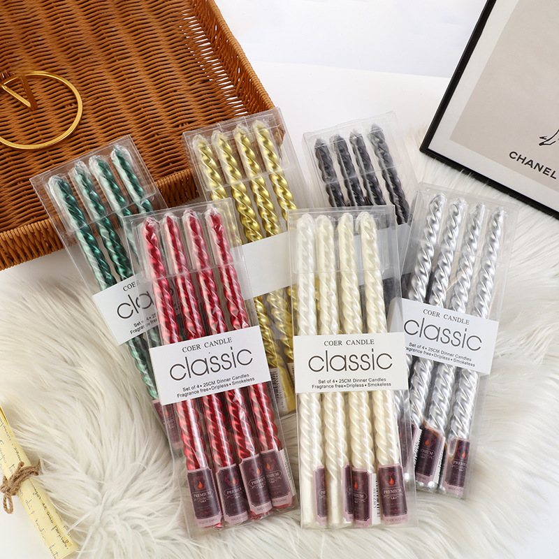 Silk Candle - 4 pçs estilo europeu pólo longo
