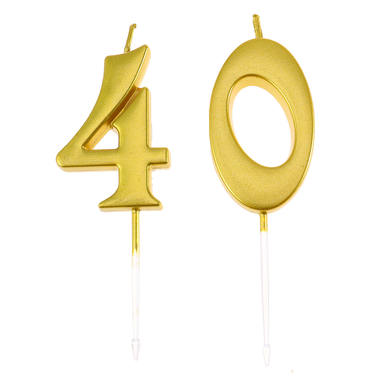 Paraffin Wax - 2 velas de aniversário douradas com