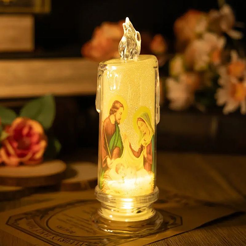 Silk Candle - Jesus virgem cristo led vela lâmpada