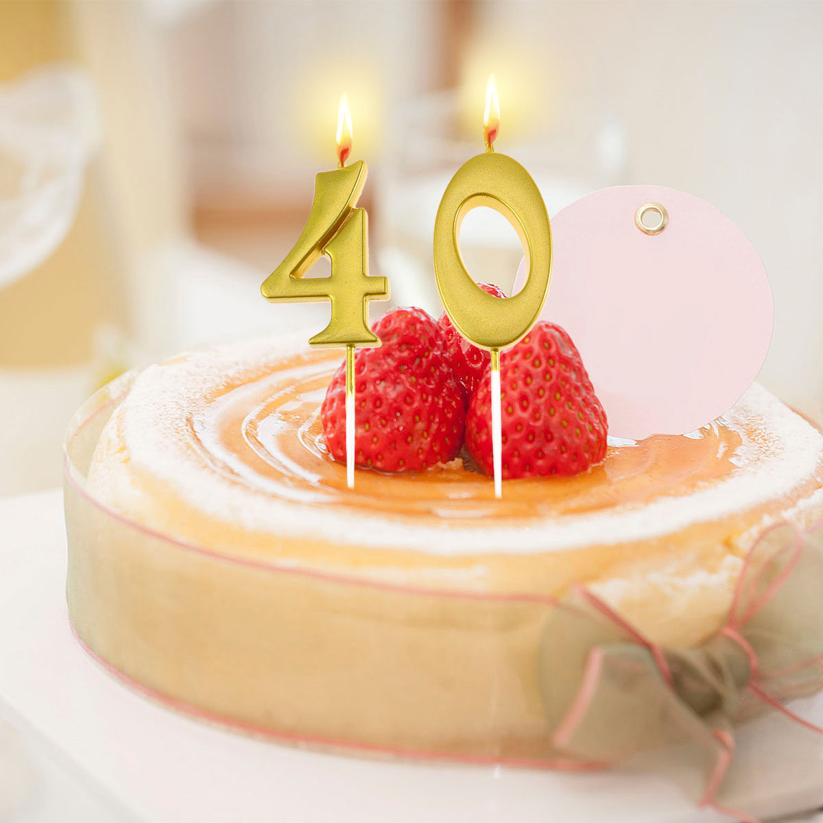 2 velas de aniversário dourada - Paraffin Wax avaliação e preço