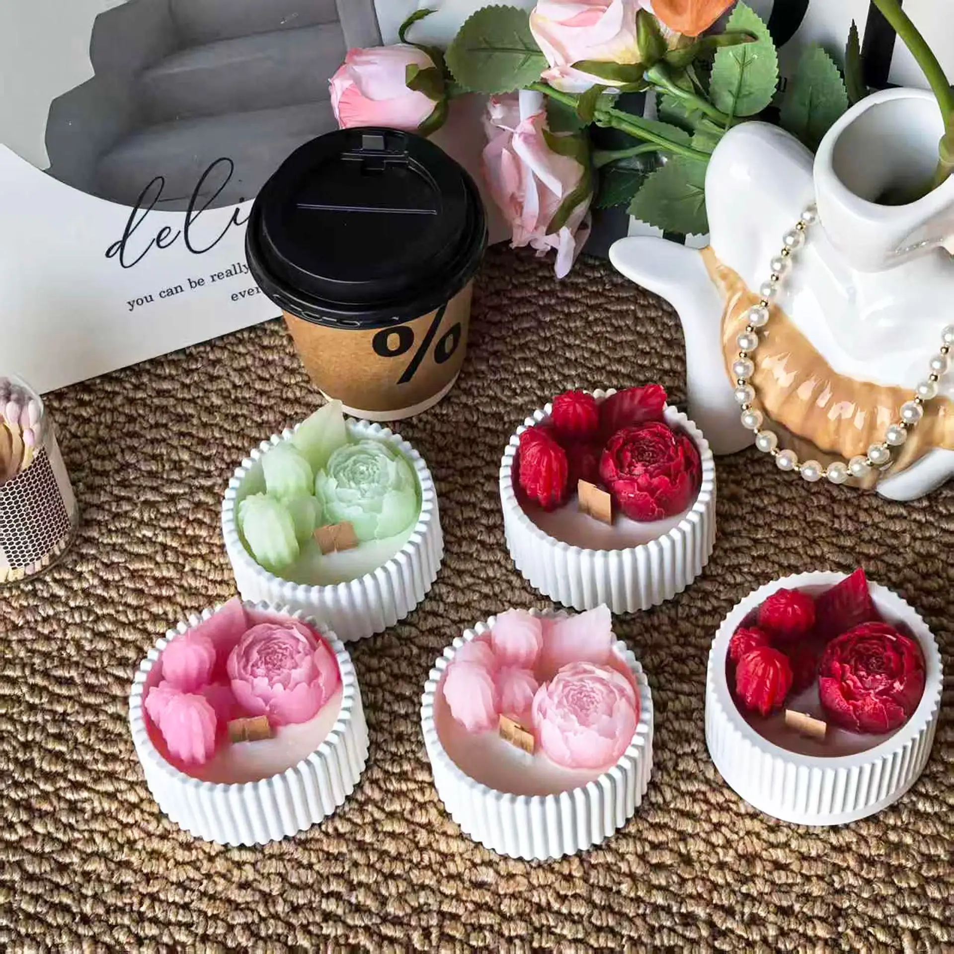 2 peças de vela perfumada em f - Paraffin Wax avaliação e preço
