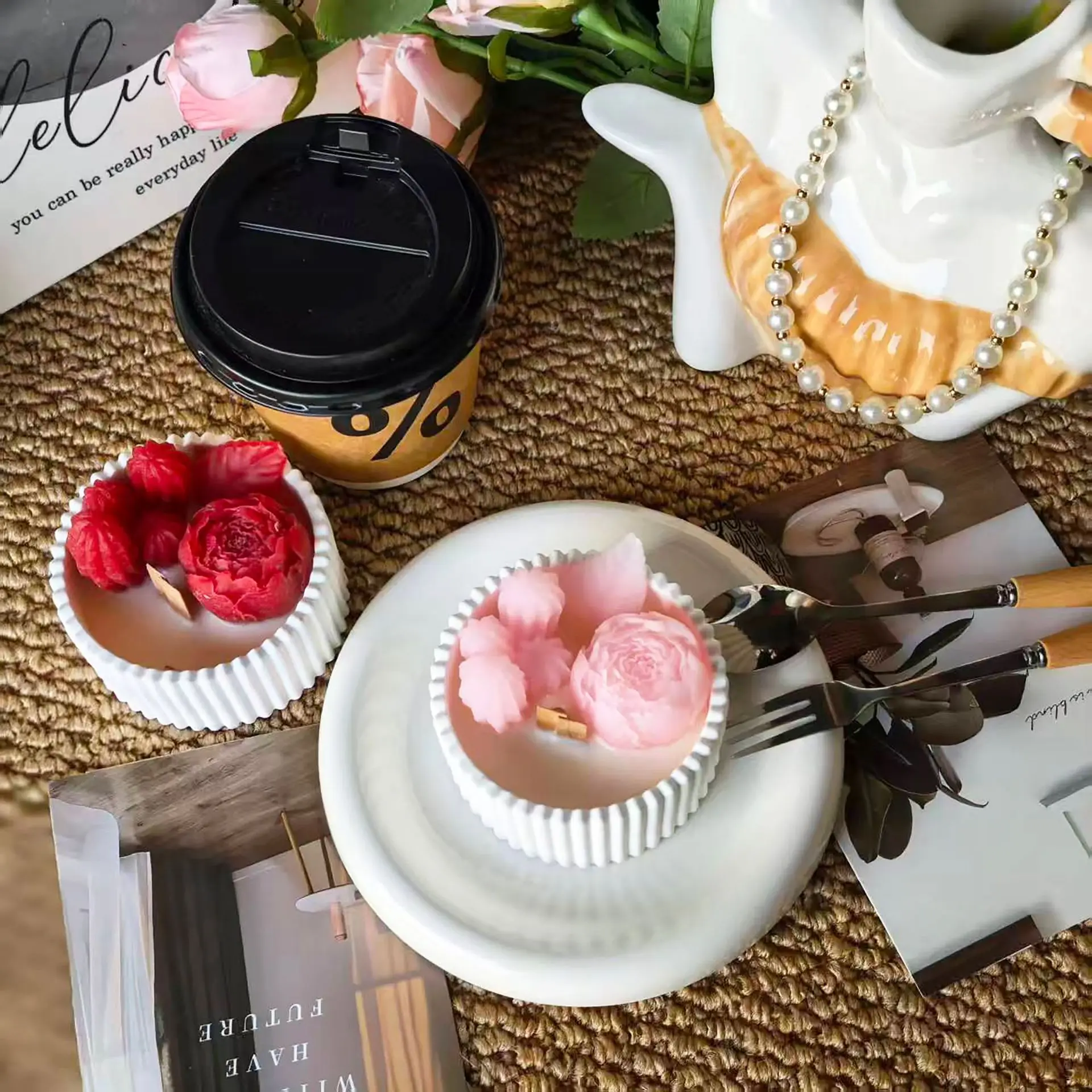 2 peças de vela perfumada em f - Paraffin Wax avaliação e preço